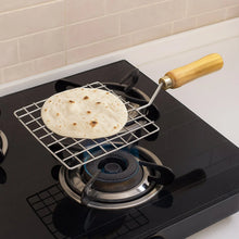 Kitchen Square Stainless Steel Roaster Jali, Barbecue Grill with Wooden Handle - Justgrabit Inc.