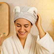 Cute Animal Ear Hooded Hair Drying Towel Wrap (1 Pc) - Justgrabit Inc.