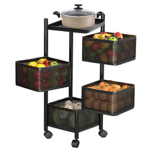 Metal Square High Quality Kitchen Trolley with Wheels (4 Layer / 1 Pc) - justgrabit.in | Just Grab It