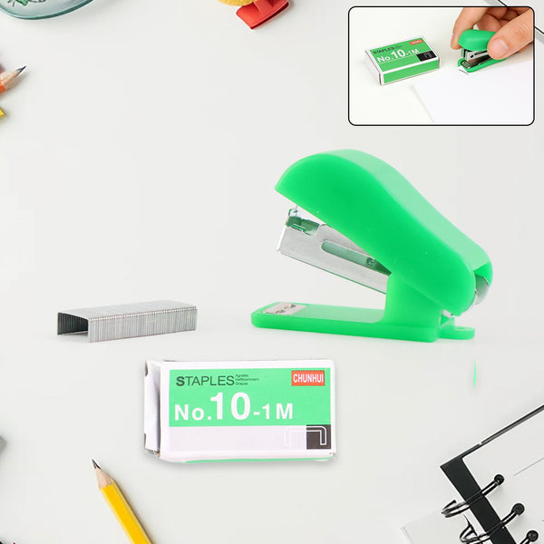 Mini Stapler with 1 Strip of Staples (1 Set) - justgrabit.in | Just Grab It