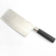 Stainless Steel Chef Damascus Cleaver Vegetable Knife with Plastic Handle & Cover, Multipurpose Use for Kitchen or Restaurant (12 Inch) - Justgrabit Inc.