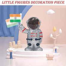 Solar Power Astronaut Ornament Moving Hand with Indian Flag (1 Pc) - justgrabit.in | Just Grab It