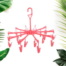 Plastic Foldable Underwear Hanging Dryer Clothes Clips Hanger Drying Rack, Clothes Hangers with 16 Clips, Clip Hanger Drip Hanger for Drying Underwear, Baby Clothes, Socks, Bras, Towel, Cloth Diapers, Gloves - justgrabit.in | Just Grab It