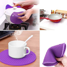 Silicon Hot Pot Mat Set - 4 - Piece Heat - Resistant Trivets for Protecting Surfaces - Justgrabit Inc.