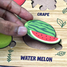 Wooden Fruits Puzzle Learning Educational Board (1 Set / 28×20 Cm) - justgrabit.in | Just Grab It