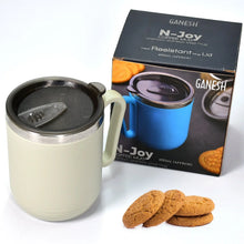 Ganesh Premium Stainless Steel Coffee Mug with heat resistant mug lid. Approx 400Ml mug. - Justgrabit Inc.