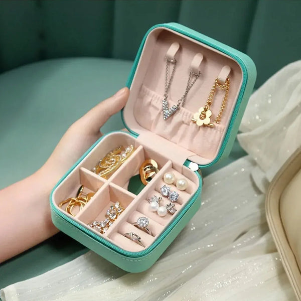 Mini PU Leather jewellery Box for Travel & Storage - justgrabit.in | Just Grab It