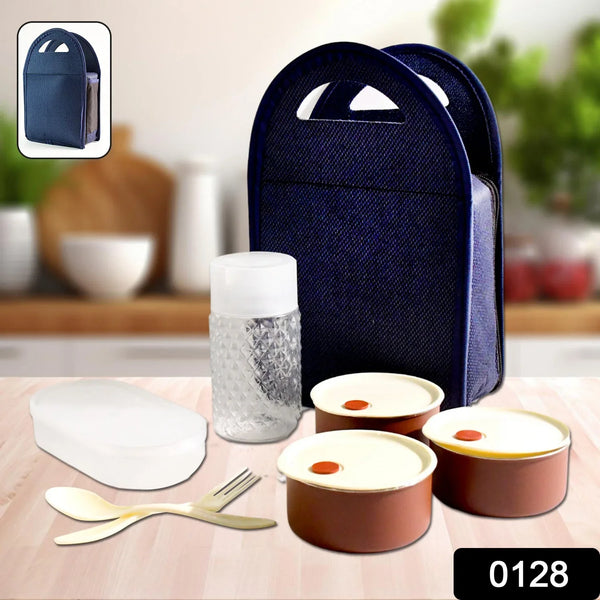 Steel Lunch Box Set (4 pcs, Black) - justgrabit.in | Just Grab It
