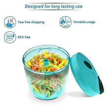 Manual Stainless Steel Compact Extra Sharp Hand Held Vegetable Chopper / Slicer with 5 Blades (750 ml) - Justgrabit Inc.