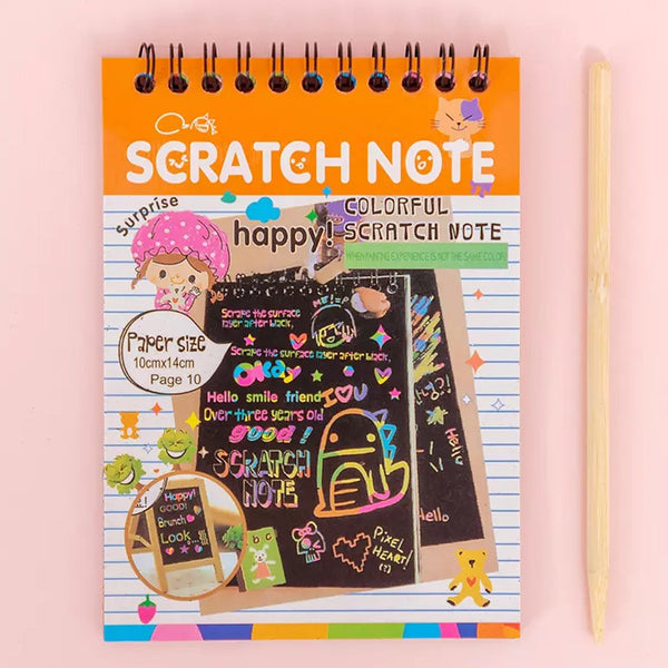 Crafts Rainbow Art Scratch Paper Book (10 Pages, Pack of 1) - justgrabit.in | Just Grab It