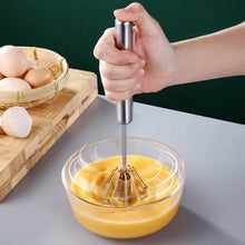 Medium Stainless Steel Egg Whisk, Hand Push Rotary Whisk Blender (1 Pc / 30 Cm) - justgrabit.in | Just Grab It