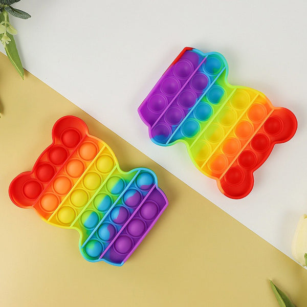 Bear It Fidget Toys Stress Relief Rainbow Toy ( 1 pcs ) - justgrabit.in | Just Grab It