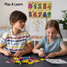 Wooden Number Puzzle Learning Educational Board (1 Set / 28×20 Cm) - justgrabit.in | Just Grab It
