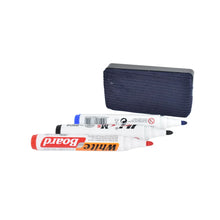 Whiteboard Marker Set (Blue, Black, Red) with Board Duster - Pack of 4 - Justgrabit Inc.