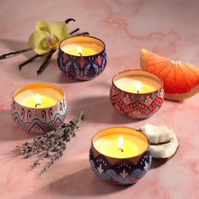Premium Decorative Mandala Printed Metal Candle Container (4 Pc) - justgrabit.in | Just Grab It