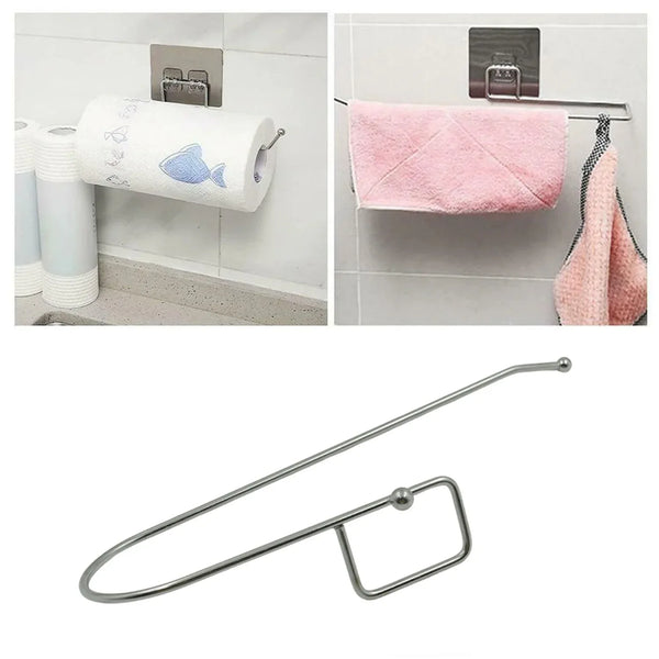 Stainless Steel Adhesive Paper Roll Holder Tissue (1 pc) - justgrabit.in | Just Grab It
