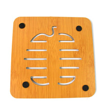 Square Bamboo Wood Table Place mat Hot Pot Cup Mat Tea Coaster(14×14 Cm / 1 Pc) - justgrabit.in | Just Grab It