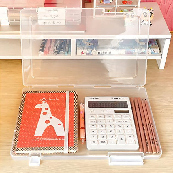 Document Holder File Organizer Box Storage Boxes Lids (1 Pc / 24×17 Cm) - justgrabit.in | Just Grab It
