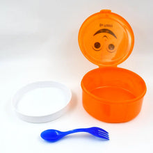Smily Plastic lunch box, Small Box With 2in1 Spoon pack of 1 - justgrabit.in | Just Grab It