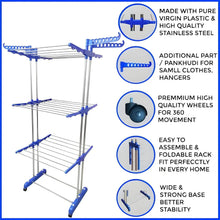 Foldable Stainless Steel Clothes Drying Stand Rack - Justgrabit Inc.