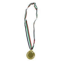 Gold Finish Winner Medal with Tricolor Ribbon for Sports (1 Pc) - justgrabit.in | Just Grab It
