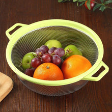Stainless Steel Colander with Handle - Large Metal Mesh Basket Strainer (1 pc) - Justgrabit Inc.