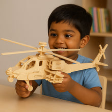 3D Wooden Helicopter Puzzle DIY Model Kit (1 Set) - justgrabit.in | Just Grab It