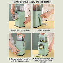 Vegetable Shredder Round Mandolin Slicer, Grater, Shredder Salad Maker - Large Feed Port - Suction Base - Cutter for Vegetable, Fruit, Cookie. - Justgrabit Inc.