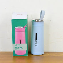 Water bottle 400ml leak proof, glass water bottle with (1 pc / Light Blue Color) - justgrabit.in | Just Grab It
