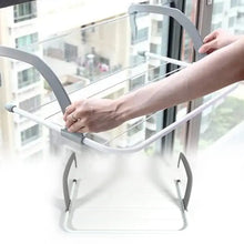 Metal Steel Folding Drying Rack for Clothes Balcony Laundry Hanger for Small Clothes Drying Hanger Metal Clothes Drying Stand, Socks and Plant Storage Holder Outdoor / Indoor Clothes - Towel Drying Rack Hanging on The Door Bathroom - Justgrabit Inc.