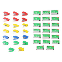 Mini Stapler Set Staples – Assorted Colors | No.10 Staplers with Pins (20 pcs Set) - justgrabit.in | Just Grab It