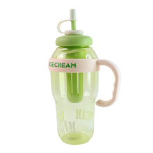 Approx 1300ML Large Capacity Cute Ice Cream Themed Water Bottle with Handle, Straw - justgrabit.in | Just Grab It