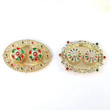 Meenakari Roli–Chawal Pooja Thali - (1 Pc / Mix design) - justgrabit.in | Just Grab It