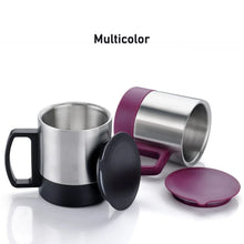 Stainless Steel Coffee/Tea Cup, Stainless Steel Lid Cover Hot Coffee/Tea Mug Hot Insulated Double Wall Stainless Steel, Coffee and Milk Cup with Lid & Handle Easy To Carry - Coffee Cup (1 Pc) - Justgrabit Inc.