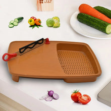 Thick Plastic Kitchen Chopping Cutting Slicing Tray with Holder - Justgrabit Inc.