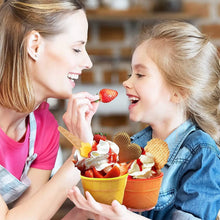 Ice - Cream Waffle Spoon Bowl Cup Set Premium Ice Cream Set 12 Units Coupler Bowl - justgrabit.in | Just Grab It
