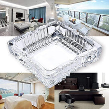 Square Glass Misti Crystal Quality Cigar Cigarette Ashtray - justgrabit.in | Just Grab It