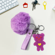 Cute Cartoon Keychain with Fluffy Pom (1 Pc) - Justgrabit Inc.