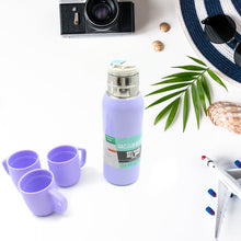 Vacuum Flask Set – Stainless Steel Thermos with 3 Cups, Approx 500ml - justgrabit.in | Just Grab It