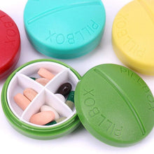 Portable Round Shape 4 Compartments Pill Box (1 Pc / With Brown Box) - justgrabit.in | Just Grab It