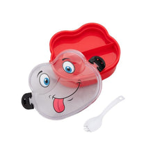 Double Layer Froggy Shape Lunch Box with Spoon (1 Pc / Mix Color) - justgrabit.in | Just Grab It