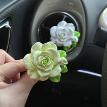 Elegant Rose Flower Car Air Freshener Clip for AC Vent with Perfume Bottle 10ML(1 Pc) - justgrabit.in | Just Grab It