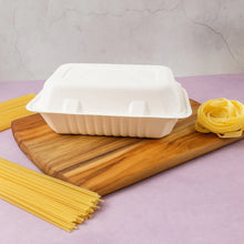 FresheeClamshell Takeaway Compostable Bagasse Food Box 9x6x3 Inch – 10 Pcs Pack - justgrabit.in | Just Grab It