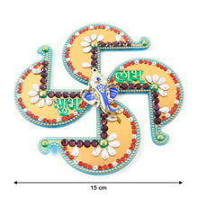 Golden Swastik Shubh Labh Wall Hanging with Ganesh Idol (1 Pc) - Justgrabit Inc.
