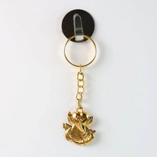 Golden Ganesh Leaf Design Keychain (1 Pc) - justgrabit.in | Just Grab It