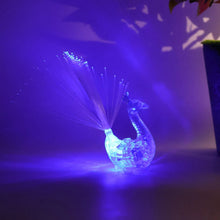 LED Fiber - Optic Peacock Decorative Night Light (1 Pc) - justgrabit.in | Just Grab It