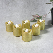 Christmas Premium Glitter LED Tealight Candles (6 Pc Set) - justgrabit.in | Just Grab It