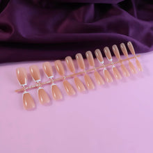 Elegant Nude Glossy Artificial Nail Tips fake nails (24 Pc Set) - justgrabit.in | Just Grab It