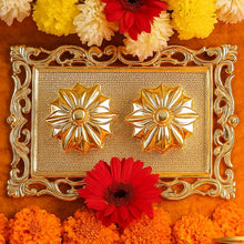 Ornate Rectangular Pooja Thali Tray - (1 Pc) - justgrabit.in | Just Grab It