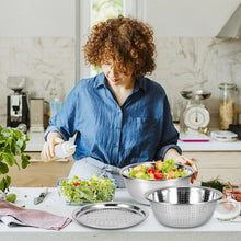 3 - in - 1 Stainless Steel Mixing, Straining & Grater Bowl Set - justgrabit.in | Just Grab It